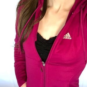 adidas Jackets & Coats - Adidas fuchsia pink full-zip athletic hoodie adidas Jackets & Coats - Adidas fuchsia pink full-zip athletic hoodie